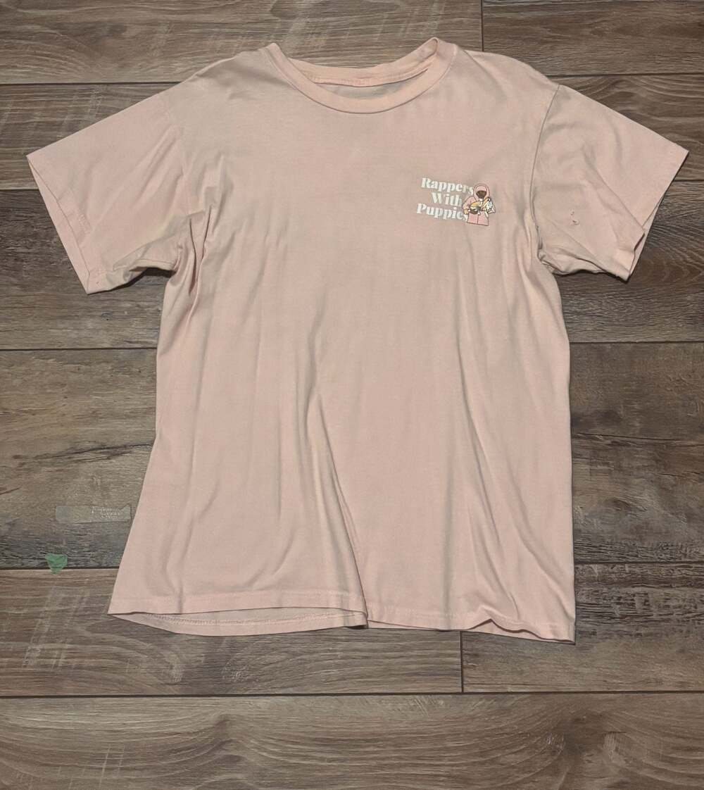 Dog Limited Rappers With Puppies Pink Graphic Crew Neck T-Shirt